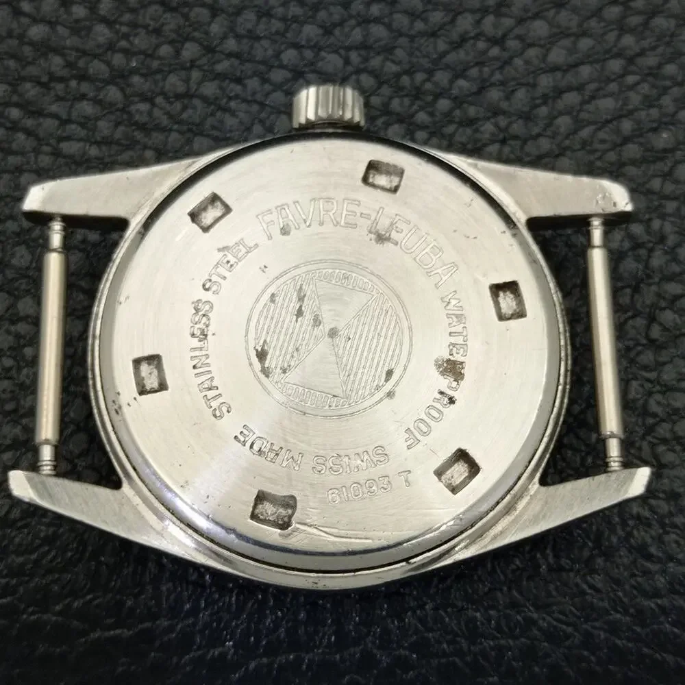 Vintage 1970 Favre Leuba Manual Mens Silver Watch W/Nato Strap - Picture 7 of 7